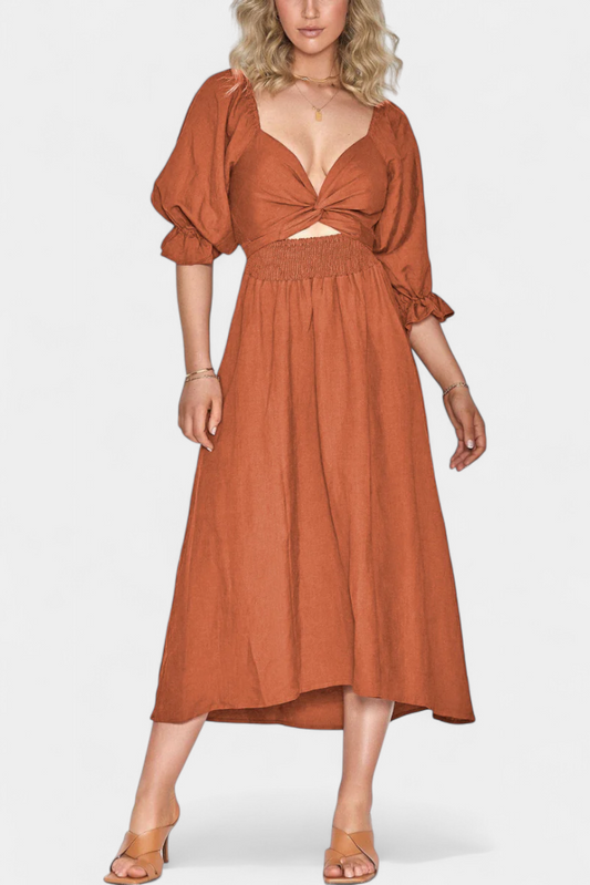 Petra Two-Tier Dress | Puff Sleeves, Ruched Body, Romantic