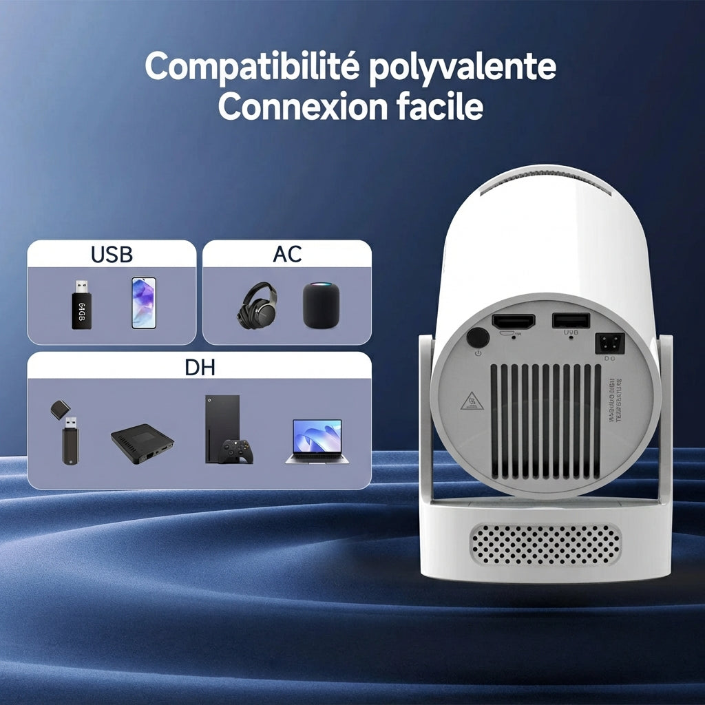 4K-kompatibel projektor - Wi-Fi og Bluetooth