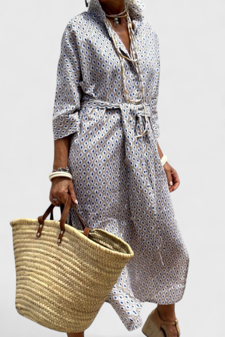 Harbor Stripe Shirt Dress | Button-Front, Coastal, Relaxed