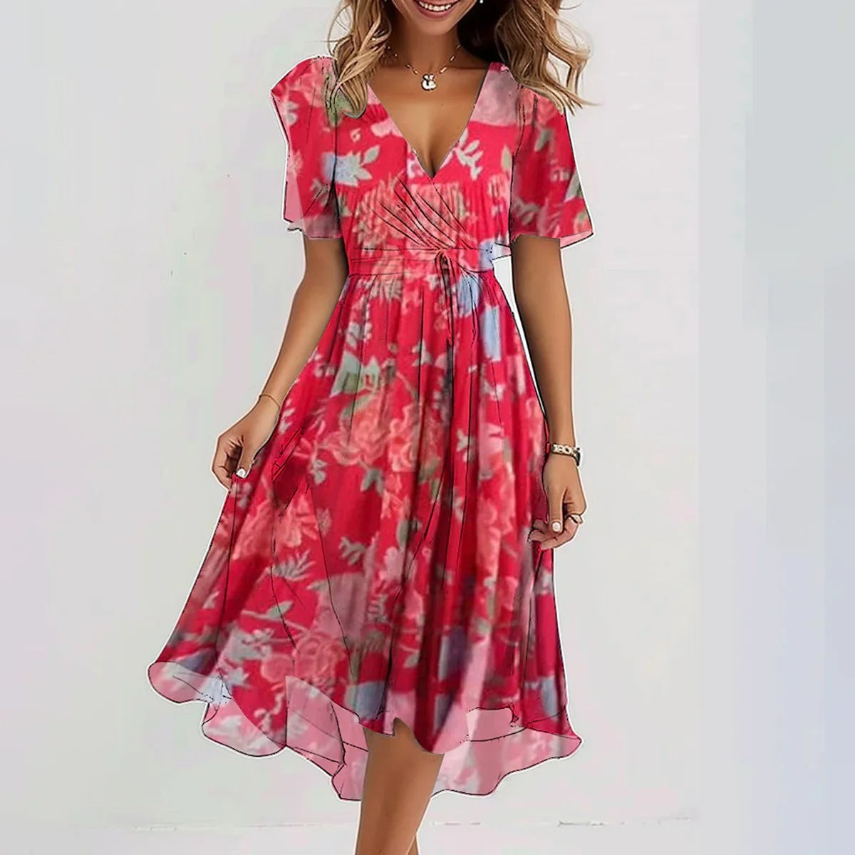 Adele Floral Summer Midi Dress | Casual, Timeless, Effortless
